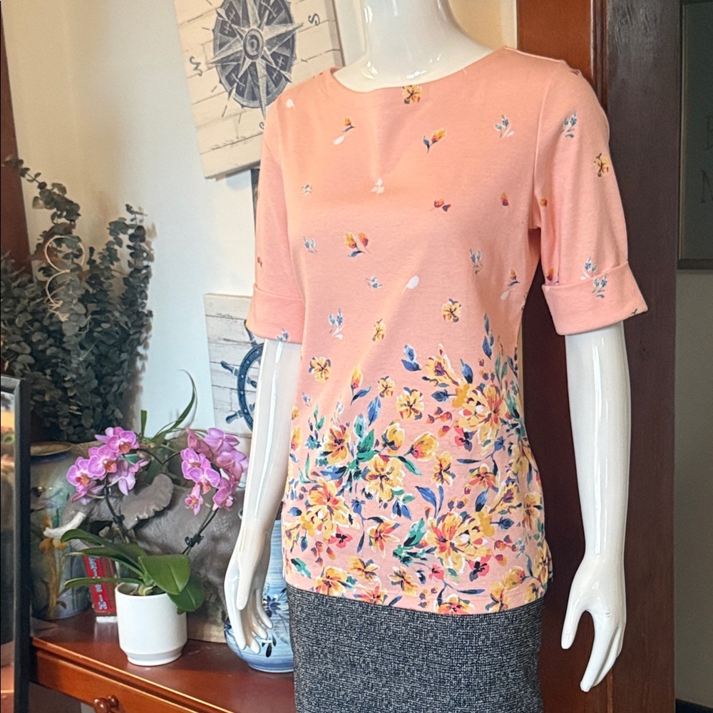 Karen Scott size M Floral Pink Women's Top